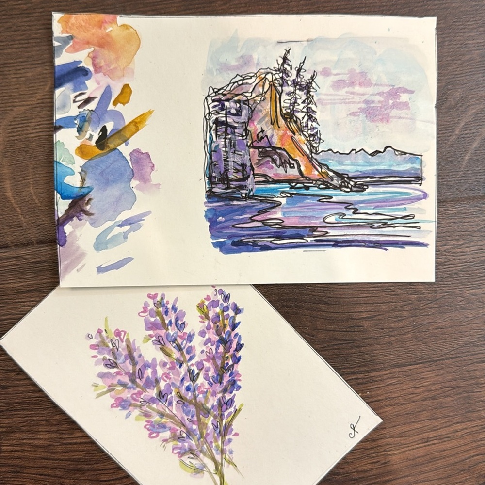 Coastal Landscape Mixed Media Art